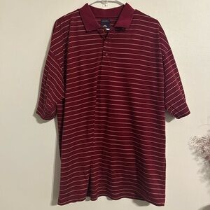 Pebble Beach Maroon Striped Polo Shirt
